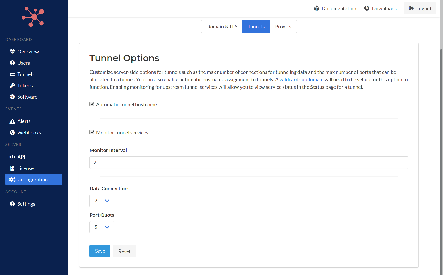Tunnel Options